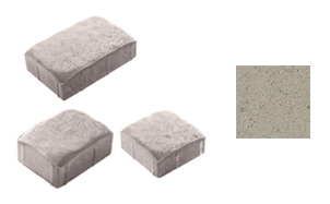 Плитка тротуарная, в комплекте 3 камня, Урико 1УР.4, гладкая, белый, завод Выбор